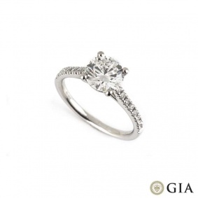Round Brilliant Cut Diamond Ring in Platinum 1.50ct G/VS1